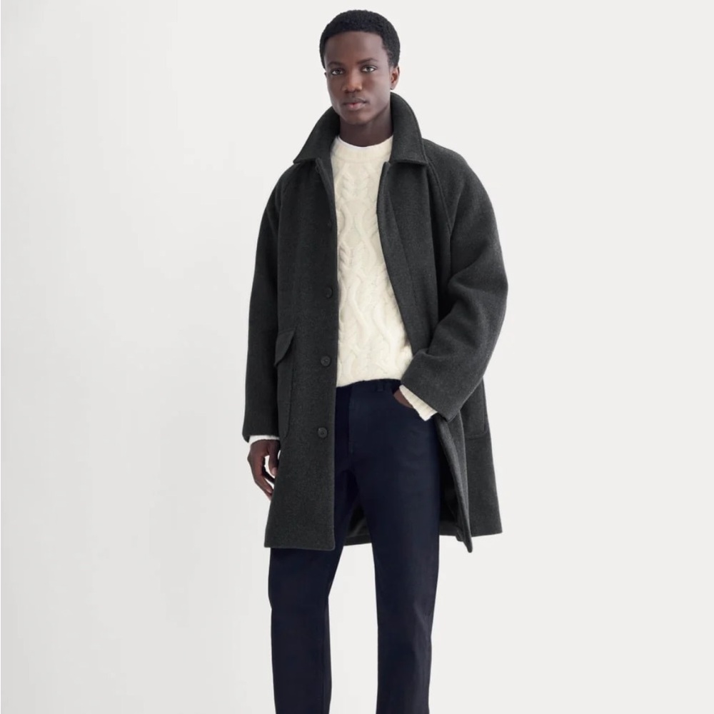 Everlane Men's Dark Wool Driving Coat - Picture 2 of 11